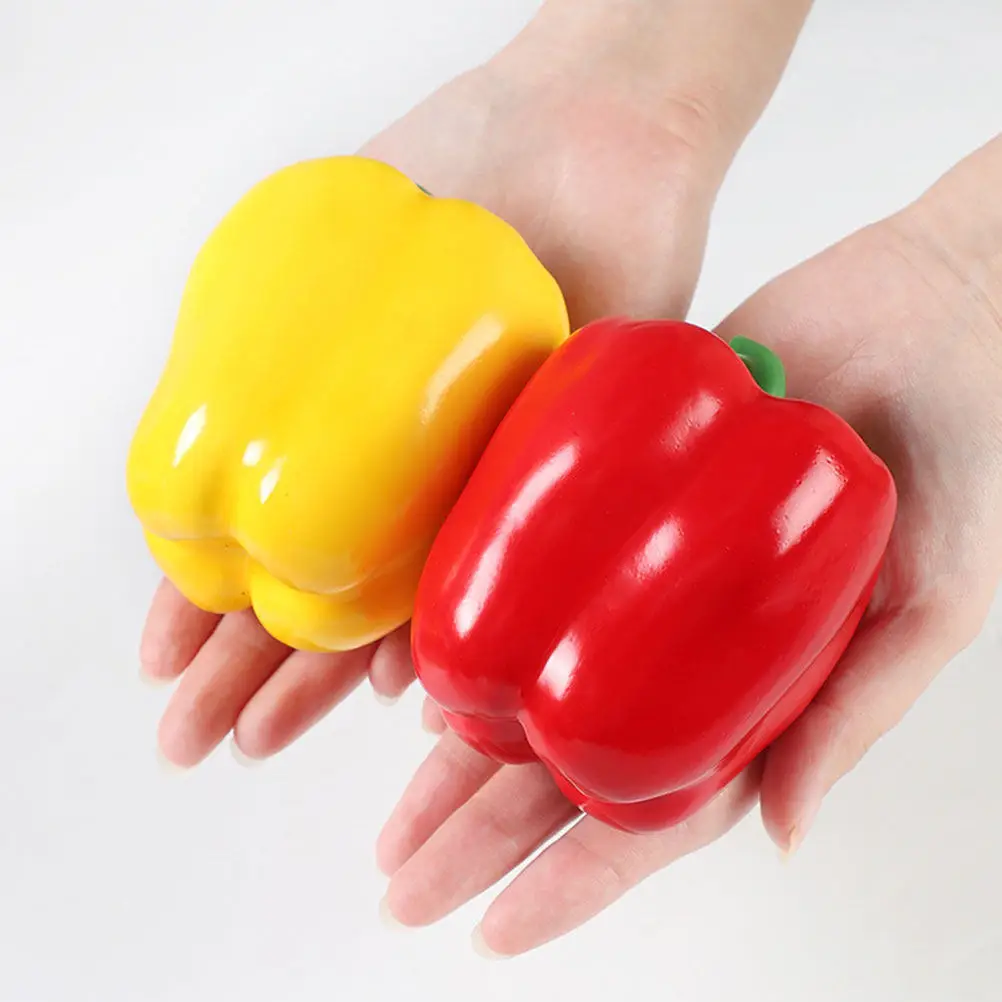 3Pcs Lifelike Green Pepper Artificial Vegetable Realistic Mini Pepper for Party Decoration and Home Decor Party Decoration