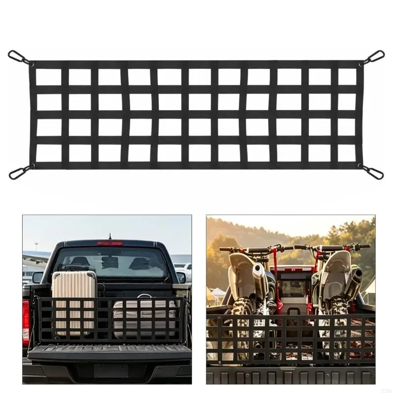 M76E starkes Heckklappen-Gepäcknetz, 60 Zoll breit, Upgrades, passend für die meisten LKWs und SUVs – Detail 10