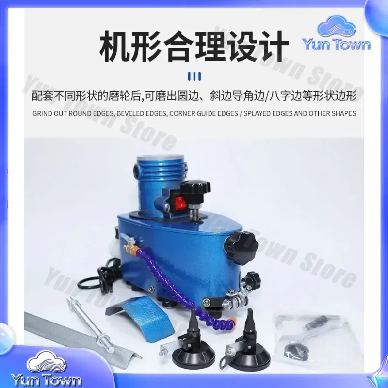 Glass Edge Grinder for Small Edge Grinding Fillet and Inner Hole Coarse Edge Grinding Tool for DIY Glass Processing and Craft