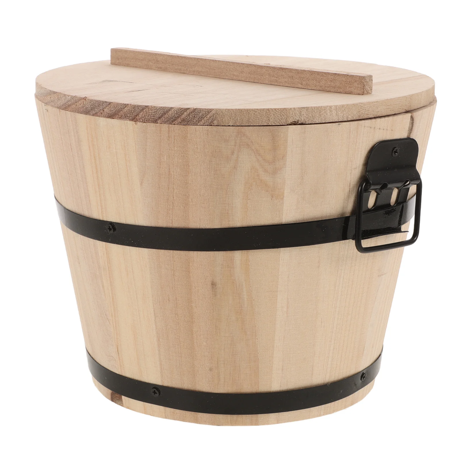 

Wooden Rice Steamed Bucket Multi-Function Container Handle Home Kitchen Decor Practical Storage Tofu Sushi Party Hotel