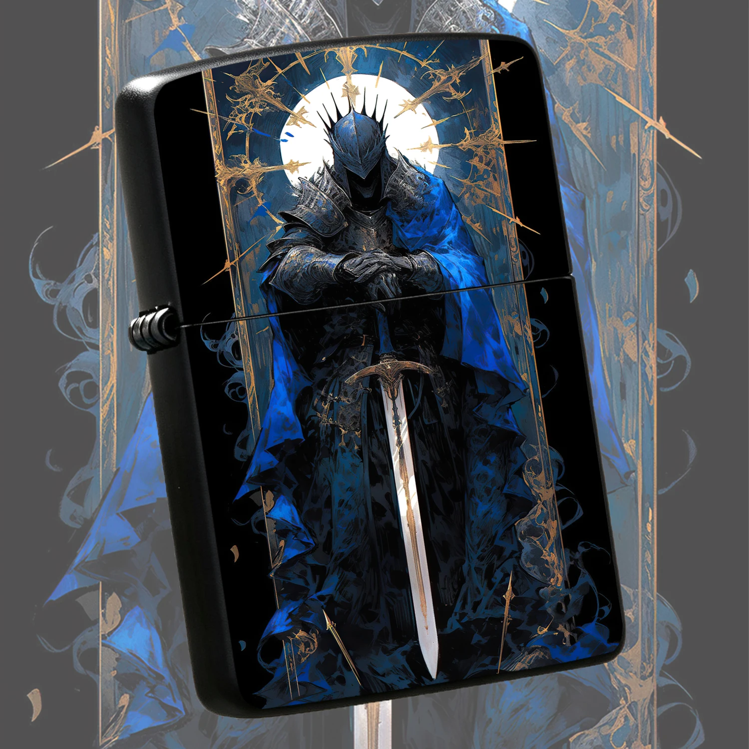 Vintage Collectible Lighters - Vintage Enamel Dark Knight Windproof Lighter