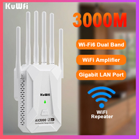 3000Mbps WiFi Repeater Dual Band 2.4Ghz 5GHz WiFi6 Signal Booster 802.11AX WiFi Router WPS Signal Amplifier for Home/Office