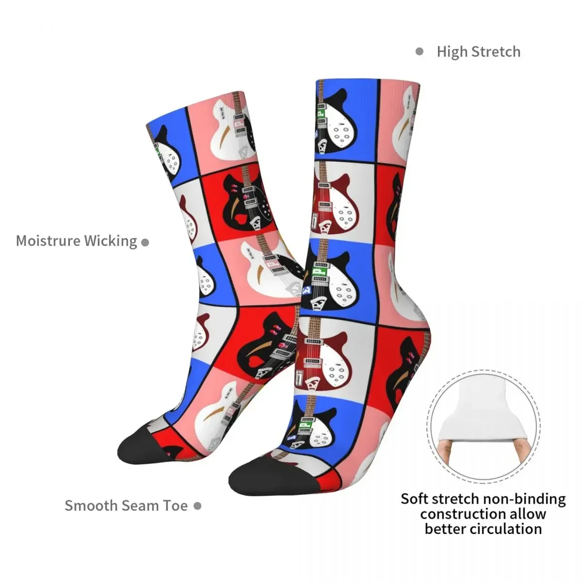 Paul Weller's Rickenbacker 330 Guitar Collection Socks Sweat Absorbing Stockings All Season Long Socks Accessories for Unisex