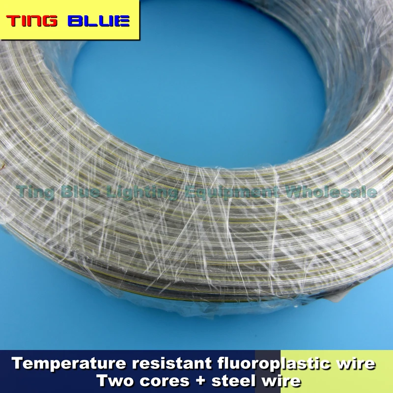 (200m)2*0.2mm+ steel wire transparent small round wire temperature resistant dining chandelier sheath wire 2.8mm outer diameter