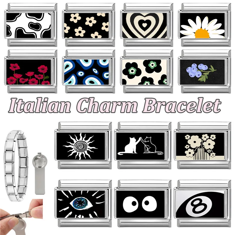 جديد جميل الحيوانات الأليفة القطط والكلاب وصلات سحرية إيطالية تناسب 9 مللي متر سوار الفولاذ المقاوم للصدأ النساء الرجال DIY بها بنفسك صنع المجوهرات #3