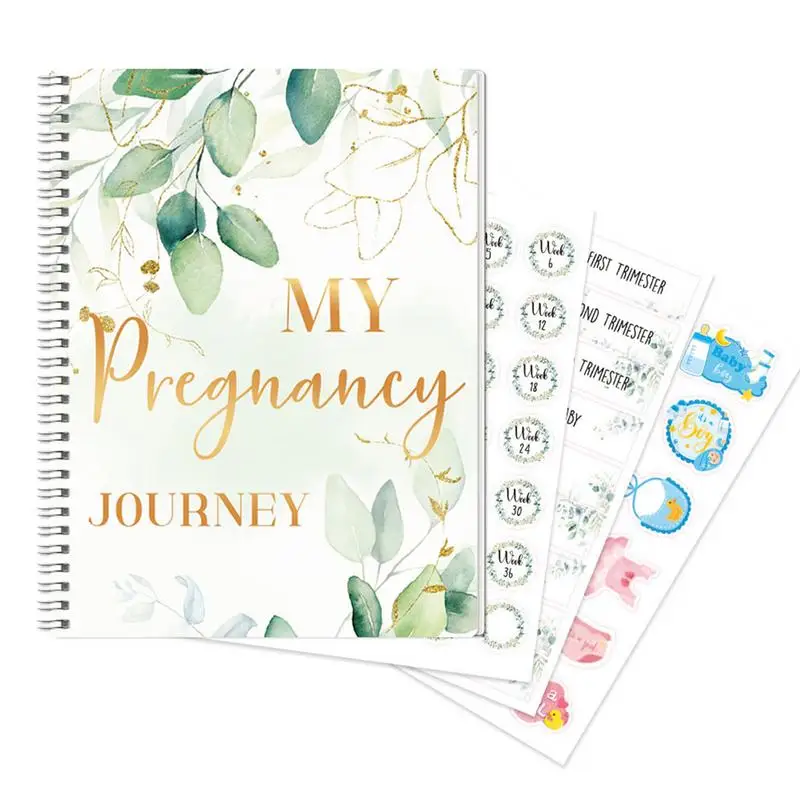 Pregnancy Planner Journal Memories Book Journal With Sticker Clear Printing Weekly Monthly Organizer For Baby Growth Record