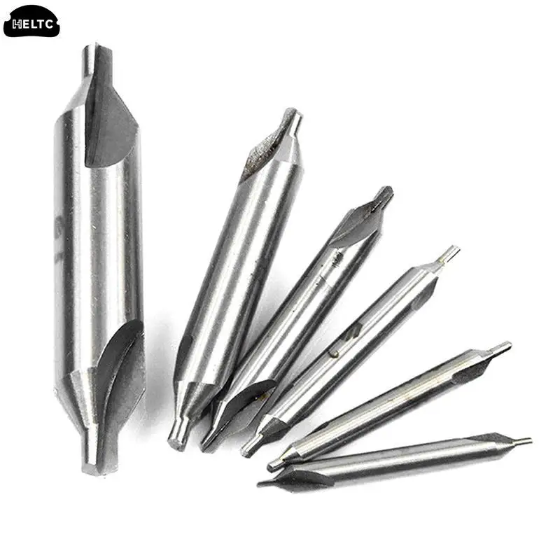 6pcs Double 5 / 3 / 2.5 / 2 / 1.5 / 1mm Combined HSS Combined Center Drill Countersink Bit Lathe Mill Tackle Tool Set Hand Tools