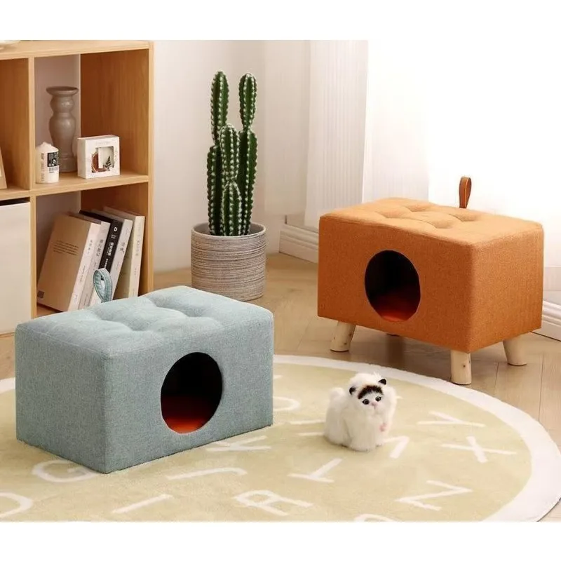 Cat Dog House House Small Dog Wooden Enclosed Warm Human Pet Shared Cat Dog Pet Furniture