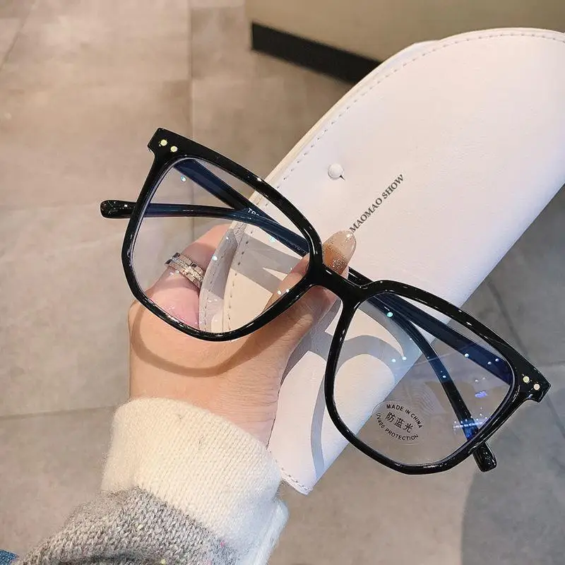 Men Women Fashion Big Frame Plus Diopter Eyewear Blue Light Blocking Reading Glasses High Definition Optical Eyeglasses To +4.0