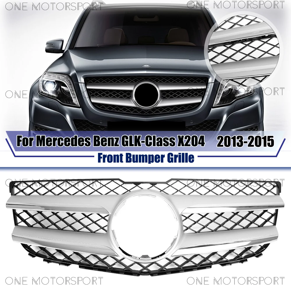 

Передняя решетка в стиле FCL2, хромированная, серебристая, гоночная решетка, решетка бампера для Mercedes Benz GLK-Class X204 2013-15 GLK250 GLK300 GLK350