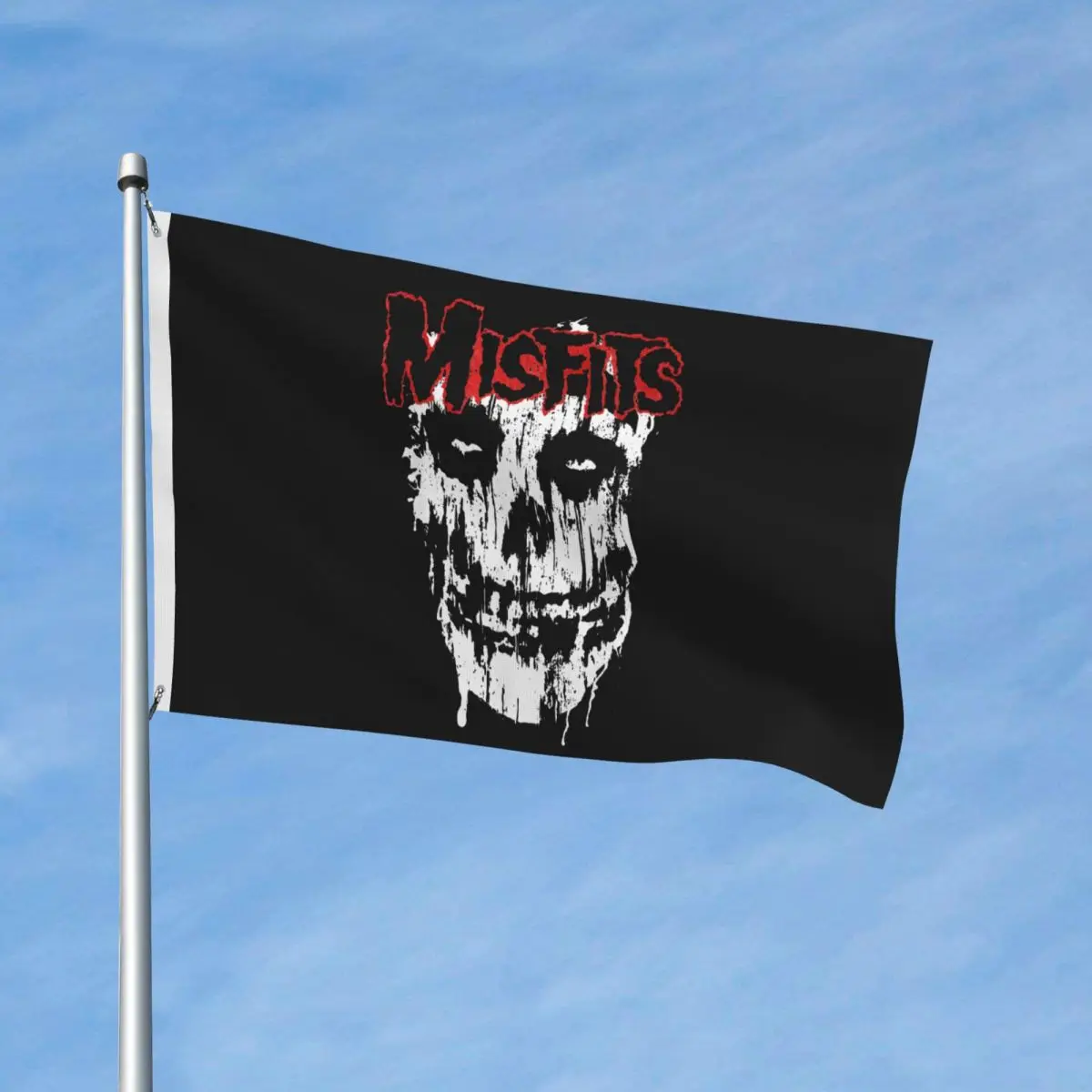 Misfits Skull Flags Double Sided Indoor Outdoor Banner Horror Halloween Polyester Hanging Decoration