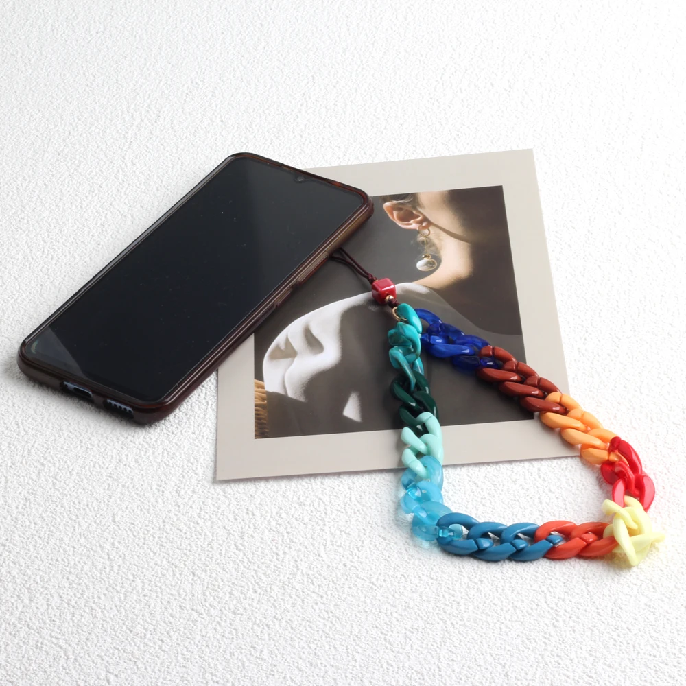 ZMZY Phone Chain Lanyard Mobile Phone Keychain Strap Anti-lost Handmade Acrylic Cord Lanyard for Women Jewelry Accessories