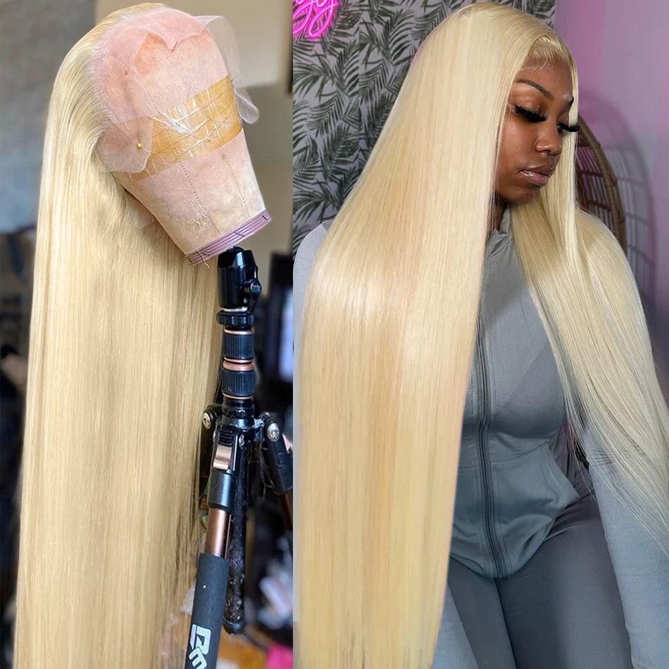 613 Lace Frontal Wig 13x6 Honey Blonde Straight Lace Front Wigs Brazilian 13x4 HD Transparent Colored Human Hair Wigs For Women