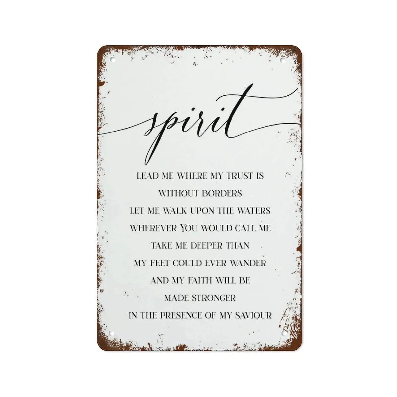 asbwuo Funny Vintage Wall Decor Sign Spirit Lead Me Where My Trust is Without Borders Inspirational 8x12 Inch Decor for Room Caf