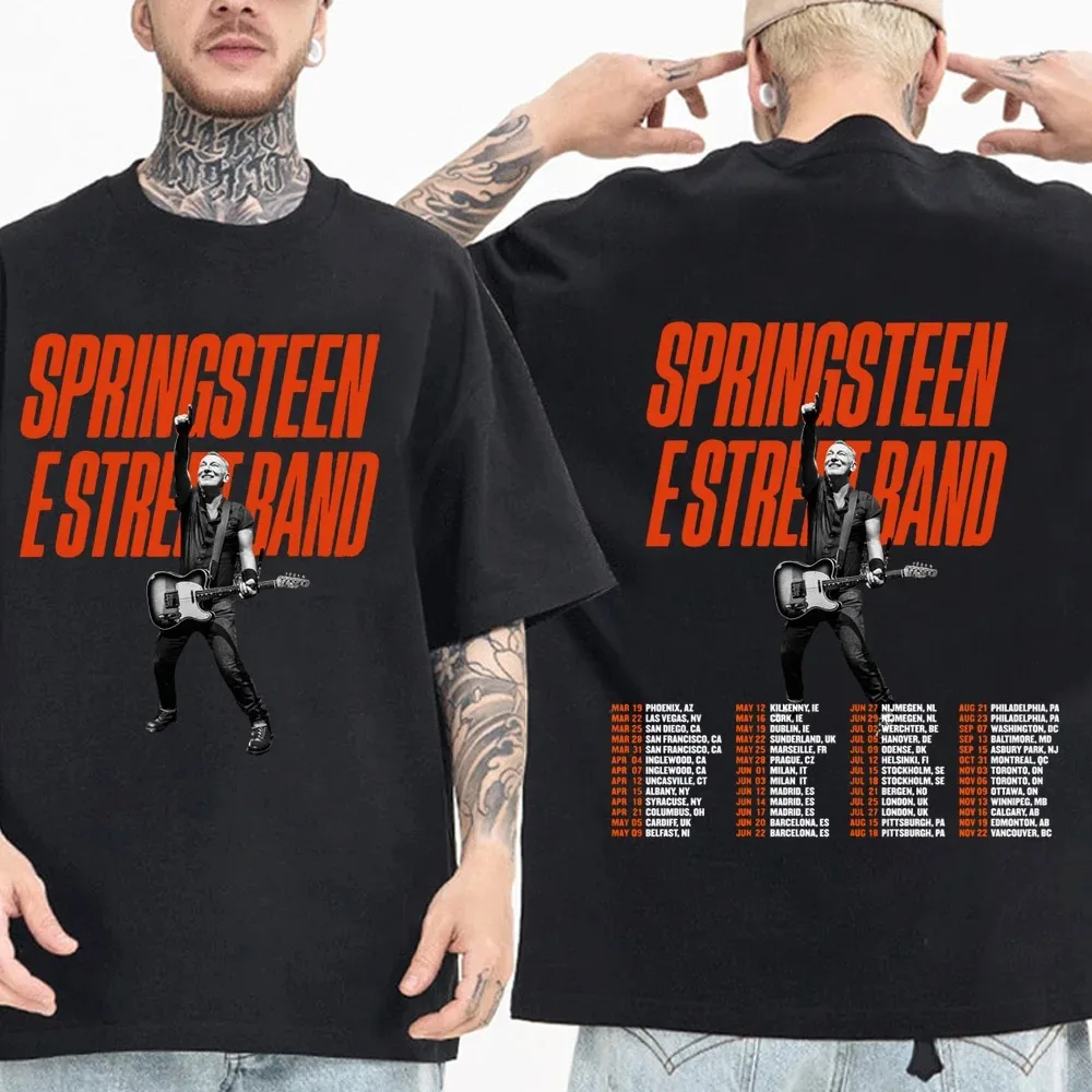 Streetwear Bruce Springsteen and E Street 2024 Tour T-Shirts Unisex Harajuku O-Neck Short Sleeve Shirts Fans Gift tees tops