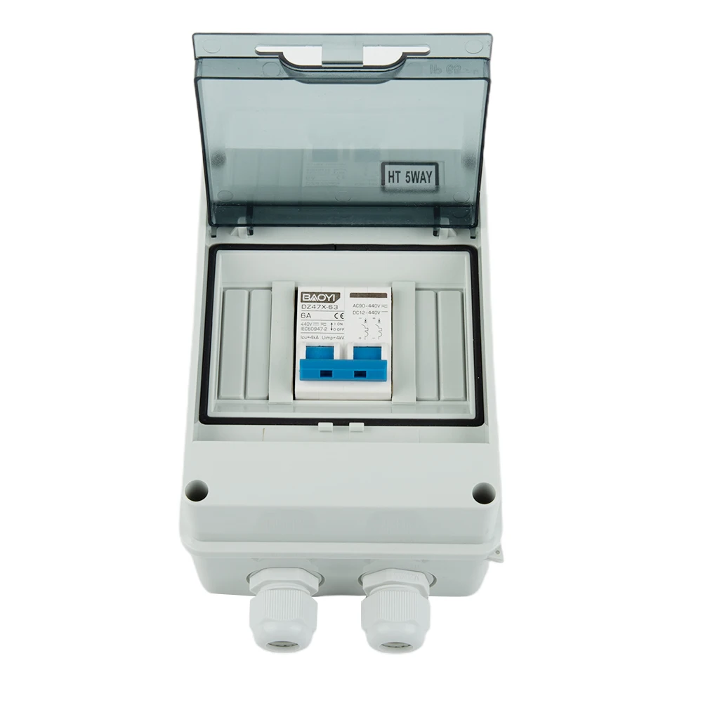 Circuit Breaker DC440V Circuit Breaker Solar Panel Disconnect Box 6 125A Rated Voltage IP65 Waterproof for PV Systems