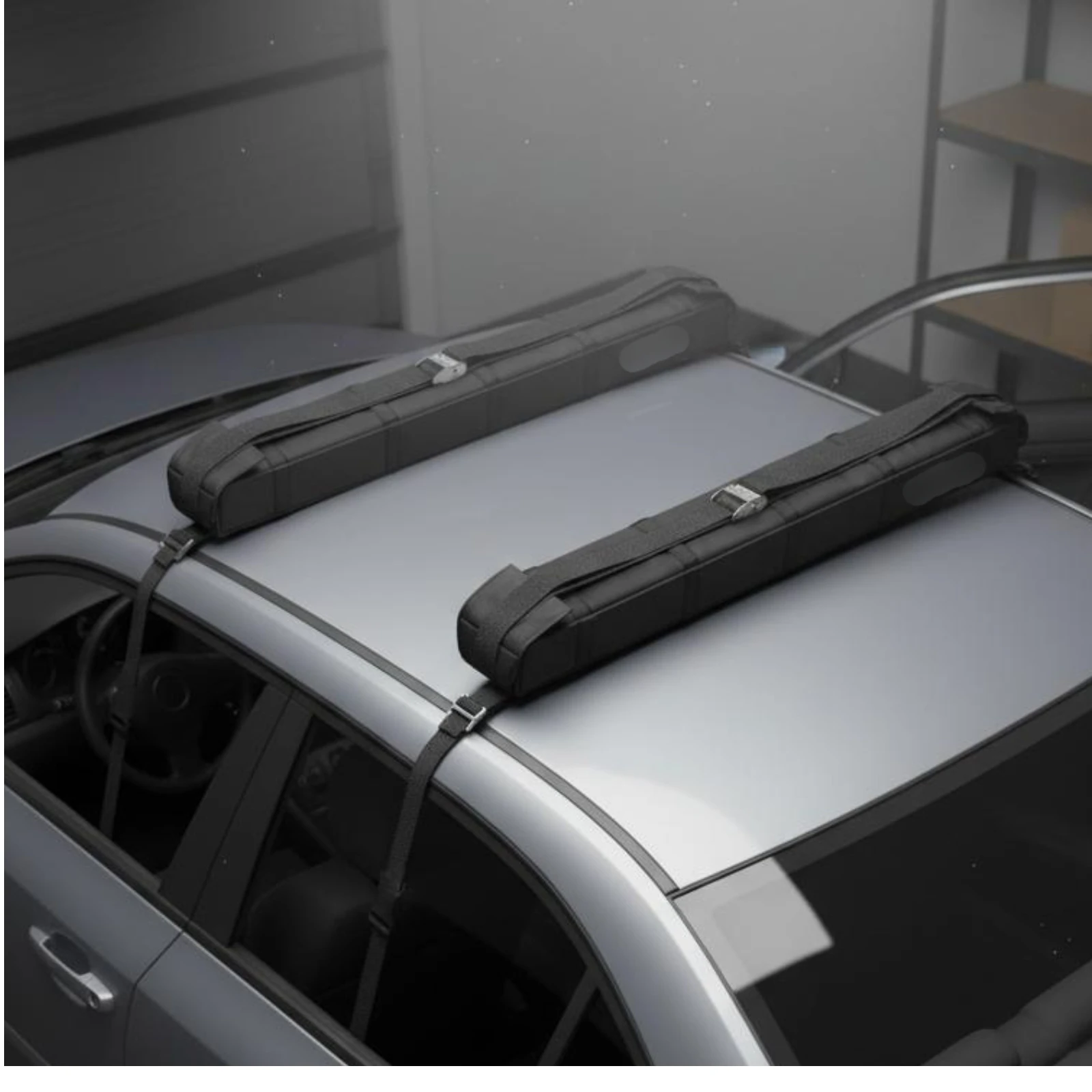 

2 Pieces Flexible Car Roof Rack Non-Slip Foam Surfboard Roof Rack SUP Carrier Pads Scratch-Unrestricted Boat Carrier Straps