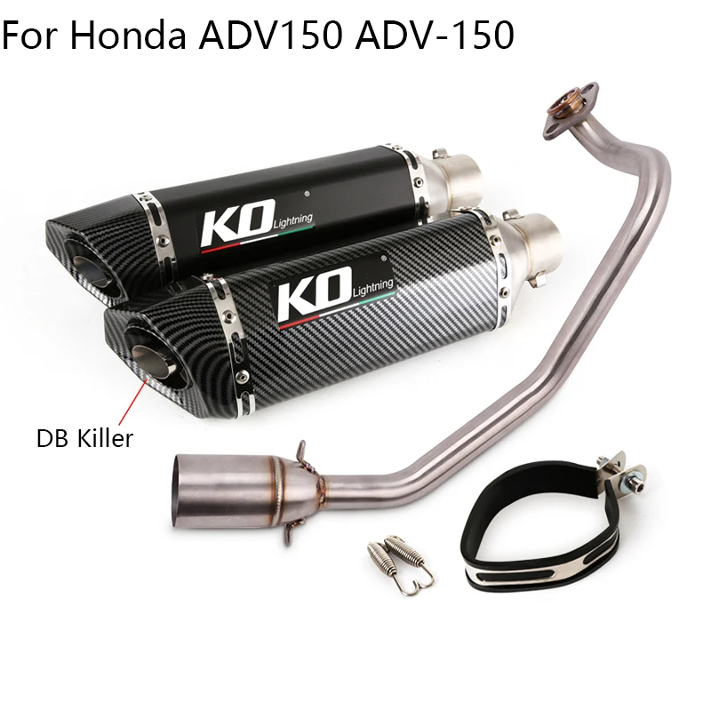 

Exhaust Pipe For Honda ADV150 ADV-150 Aluminum Motorcycle Escape Vent Tip Removable DB Killer Mid Connect Link Tube Slip On