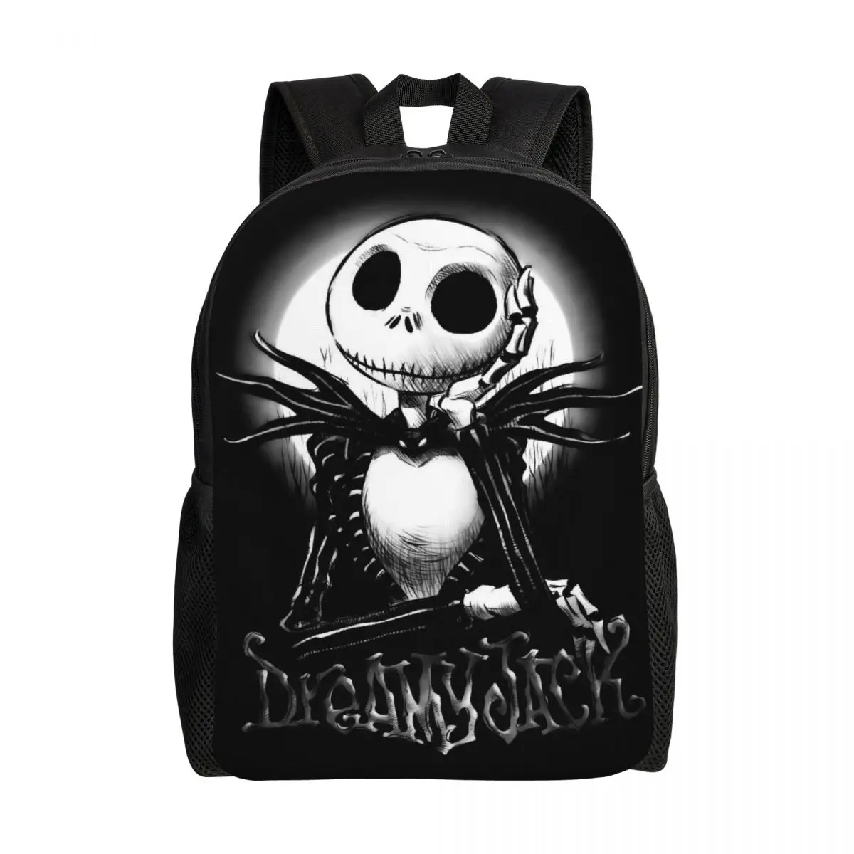 Custom The Nightmare Before Christmas Backpack Horror Movie Skeleton Jack Night College School Travel Bags Women Men Bookbag