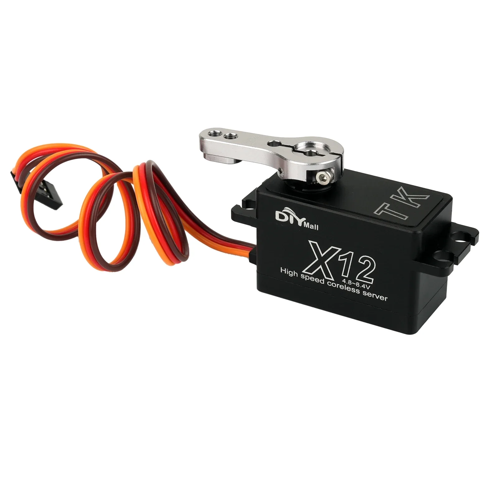 X12 Short Body Coreless Servo 12KG 25T Steering Arm Stainless Steel Gear Digital Full Metal Servo for 1/8 1/10 RC Model Car Boat