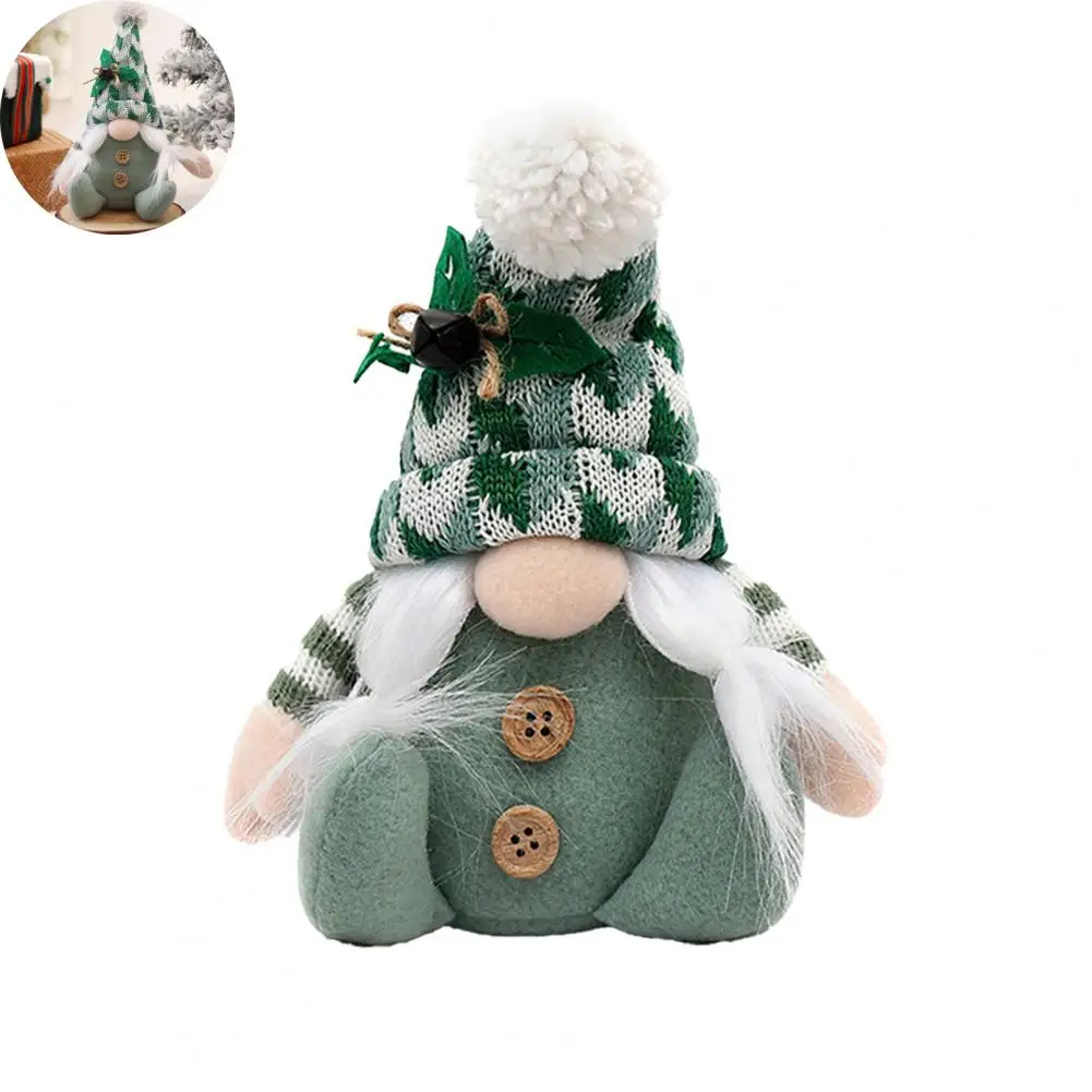 Charming Elf Doll for Christmas Handmade Plush Christmas Gnome Doll Decorations Green Swedish Tomte Figurines Santa for Home