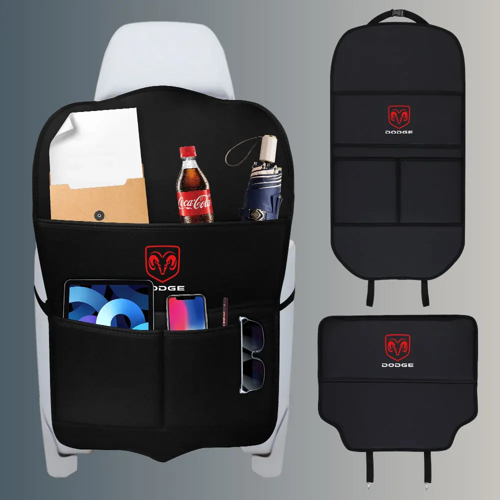 1/2 pçs emblema do carro assento traseiro organizador bolsos de armazenamento acessórios do carro para dodge durango calibre challenger dakota magnum espírito