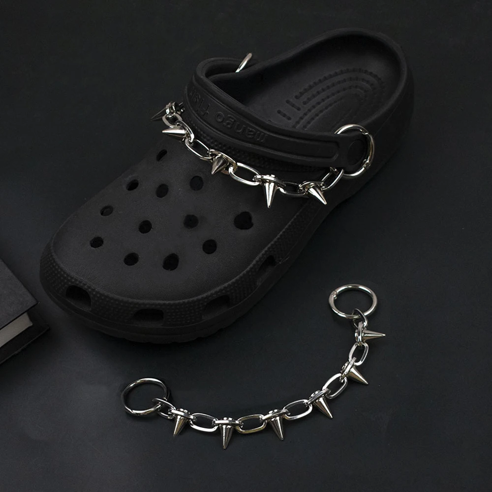 1PC Fashion Shoe Charms for Sandals Clogs DIY Accessories Set Punk Pendant Metal Chain Buckle Personalized Shoes Decoration