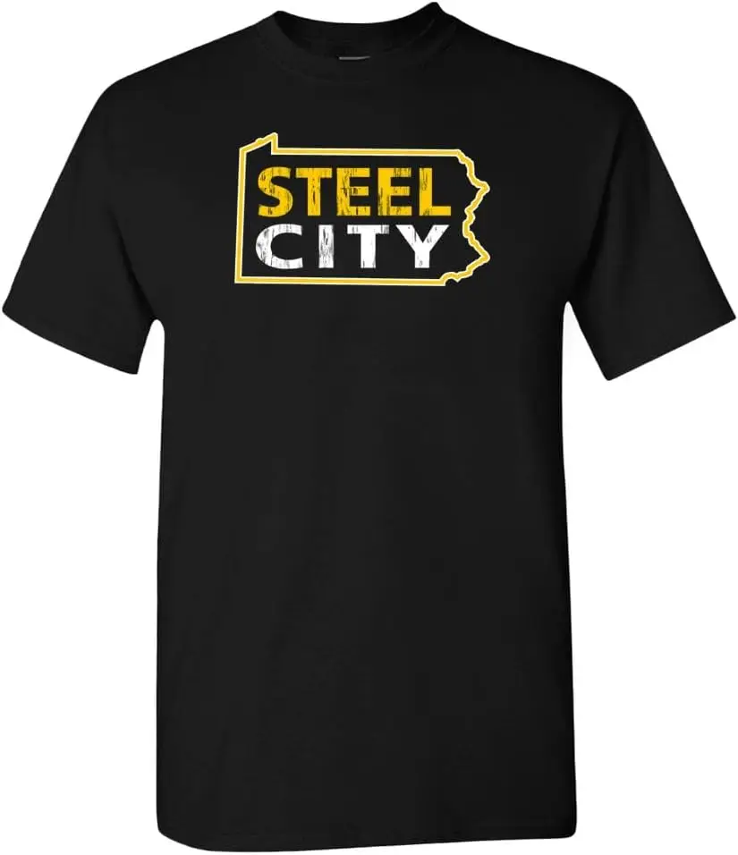 Xtreme Apparrel Steel City Pittsburgh Home Map Men's T-Shirt for Football Fans