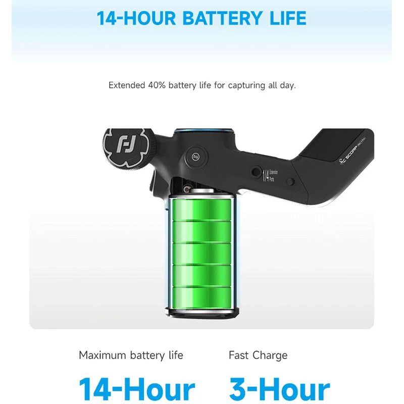 FeiyuTech SCORP Mini 3 Pro Gimbal with AI 4.0 Tracking, Detachable Remote Handle for Mirrorless Camera, Action & Smartphone