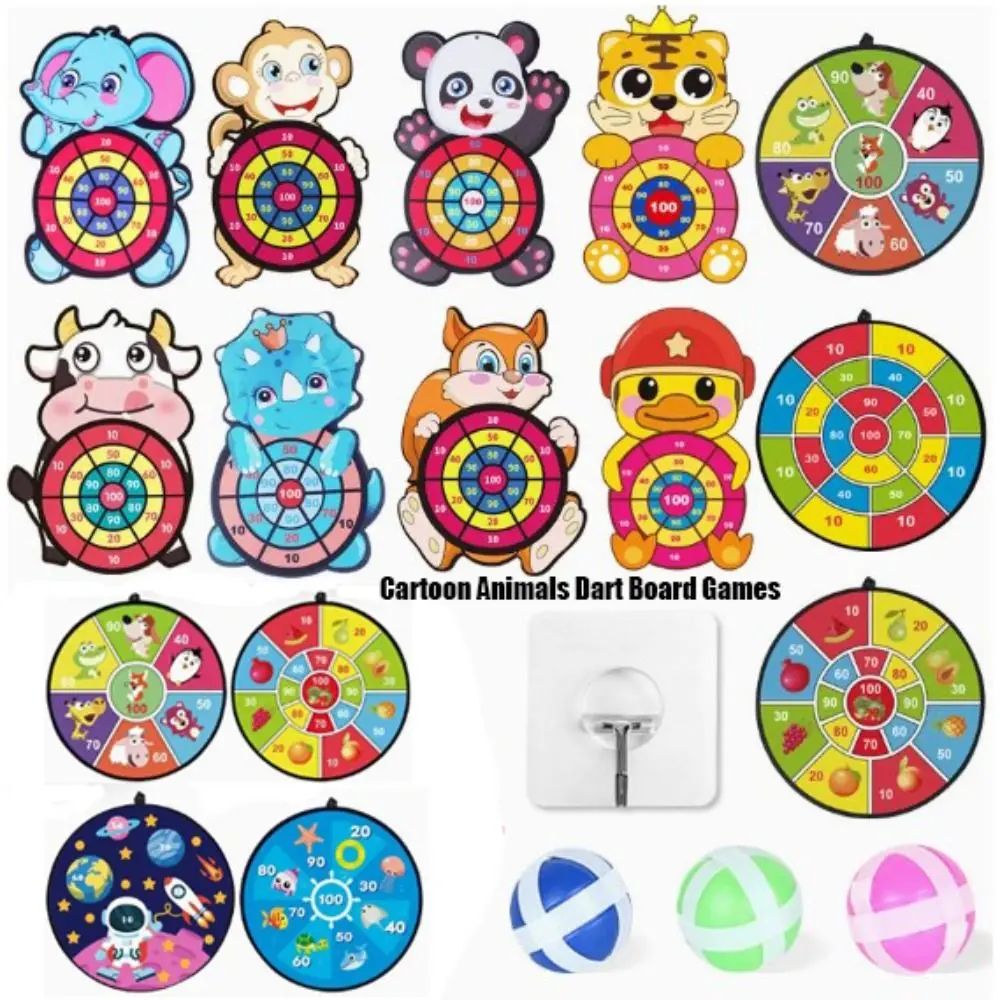 with 3 Sticky Balls and Hooks Animals Dart Board Games Multistyles Cartoon Sports Game Toys Kids Montessori Target