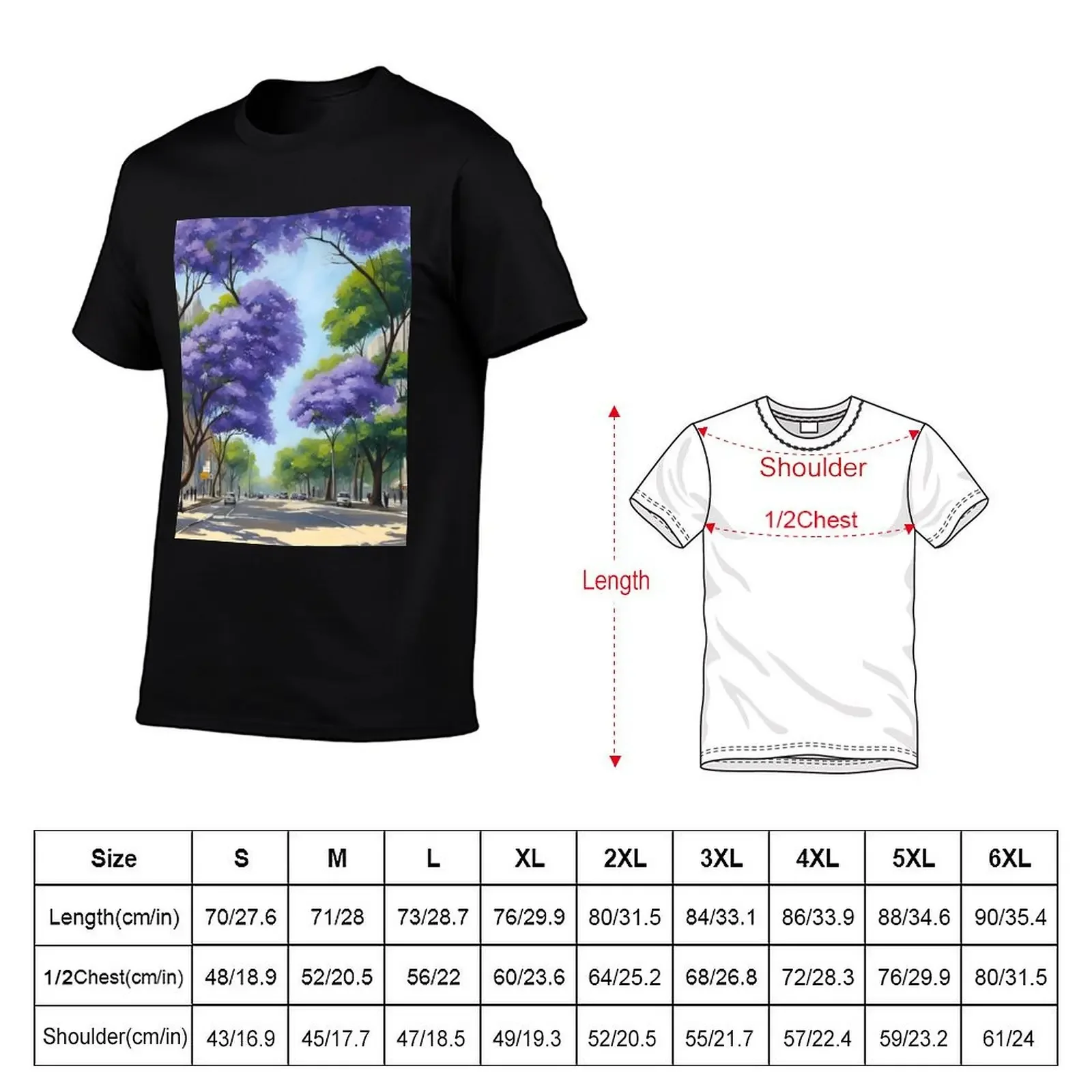 Jacaranda trees in the streets of historic Buenos Aires T-Shirt animal prinfor boys oversized t shirt sports fans men t shirt