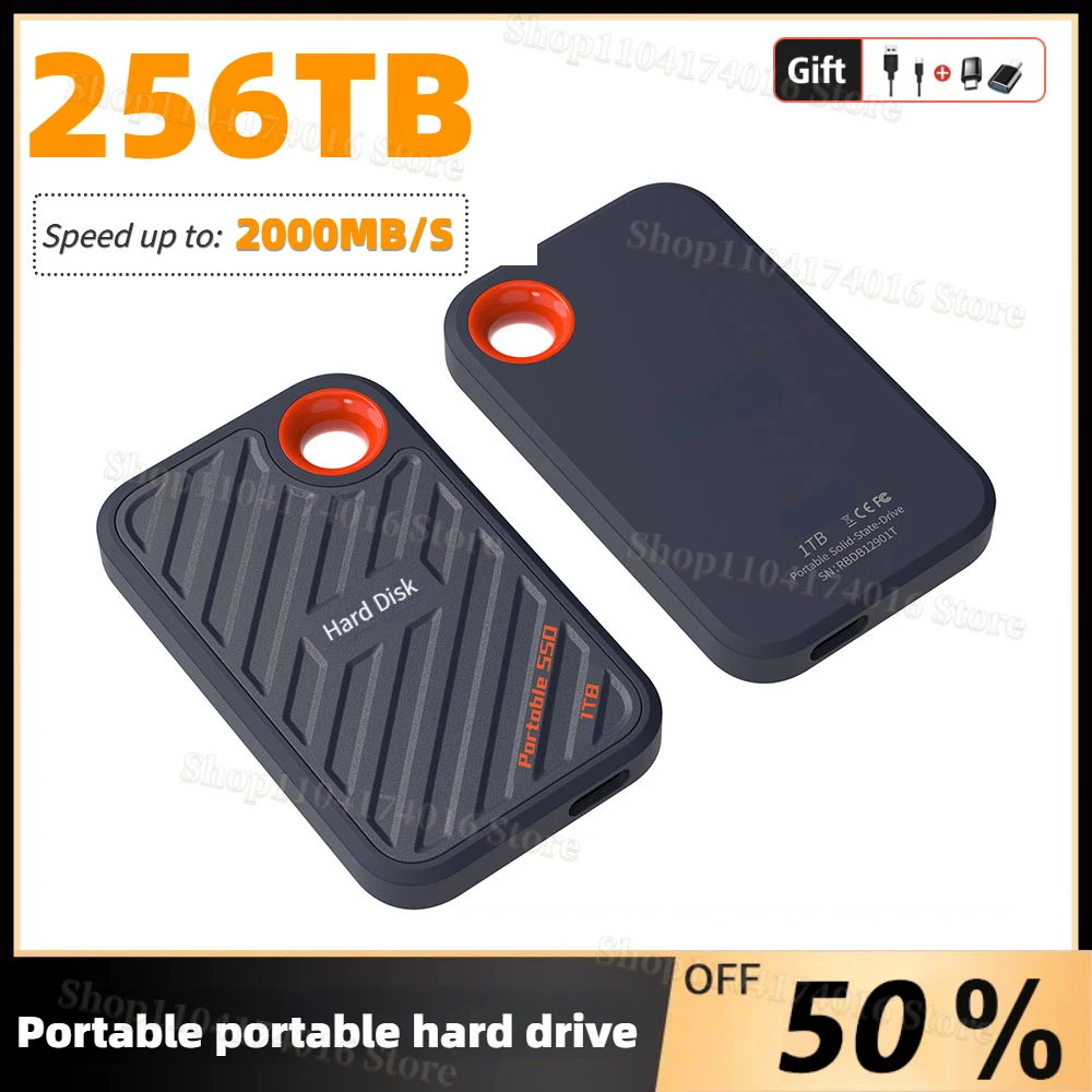 2000MB/S Portable SSD 256TB ZX20 External Hard Drive 1tb 2tb 512GB USB 3.2 Hard Disk Solid State Drive for laptop PC Phone PS5