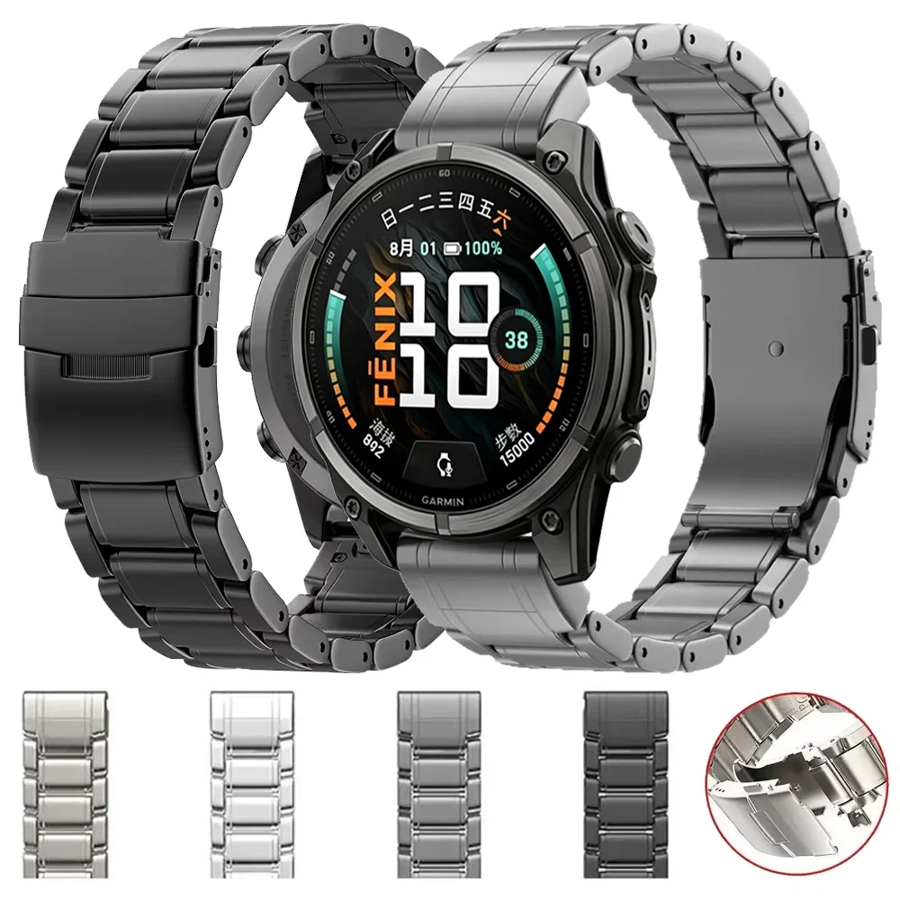26mm 22mm Quick Fit Titanium Strap For Garmin Fenix 9/9 Pro/8 51/47mm Alloy Lightweight Bracelet Garmin Tactix 8/Quatix 8 Correa