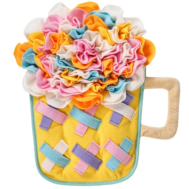

Dog Snuffle Toy Cup Shape Crinkle Sound Interactive Nose Work Training Mat Treat Dispenser Bite Resistant Stress Relief Supplies