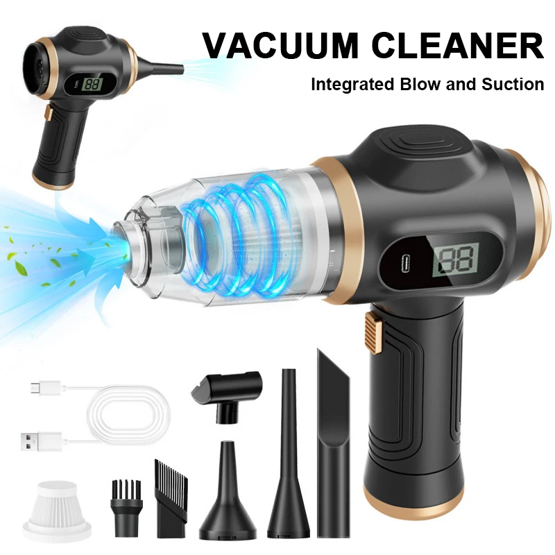 

Cordless Car Vacuum Cleaner & Blower 2-in-1 95000PA High Power Wireless Handheld Home Vehicle Interior Cleaning Multiple Nozzles