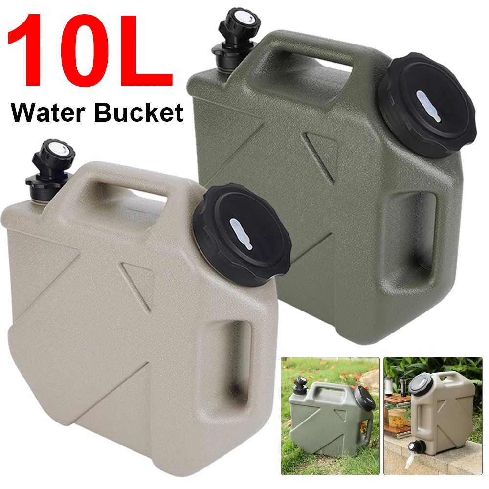 10L Outdoor Water Bin Large Capacity Camping Bucket Water Storage with Detachable Faucet No Leakage for Camping Picnic Hiking