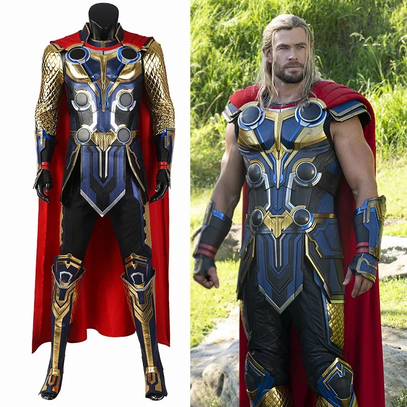 Odinson Cosplay Costume Adult Men Costume Love and Thunder Outfit for Adult Men Armor Props Cape Halloween Carnival Suit