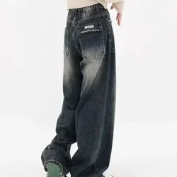 Mulheres Harajuku Y2K Baggy Jeans, calças de cintura alta, calças jeans de perna larga, streetwear solto, moda retrô, feminina, outono