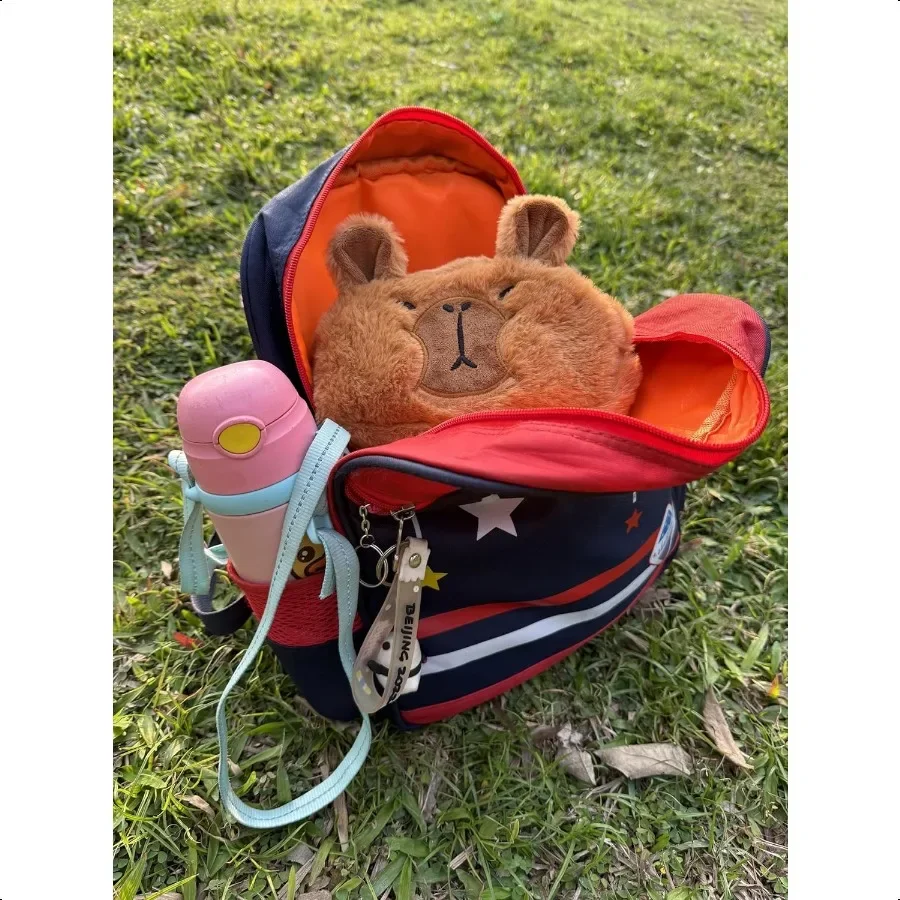 مقلمة الدببة القطيفة بتصميم حيوان لطيف، حقيبة بسحاب فروي ناعمة للمدرسة والمكتب، حامل أقلام رصاص بني مرعب