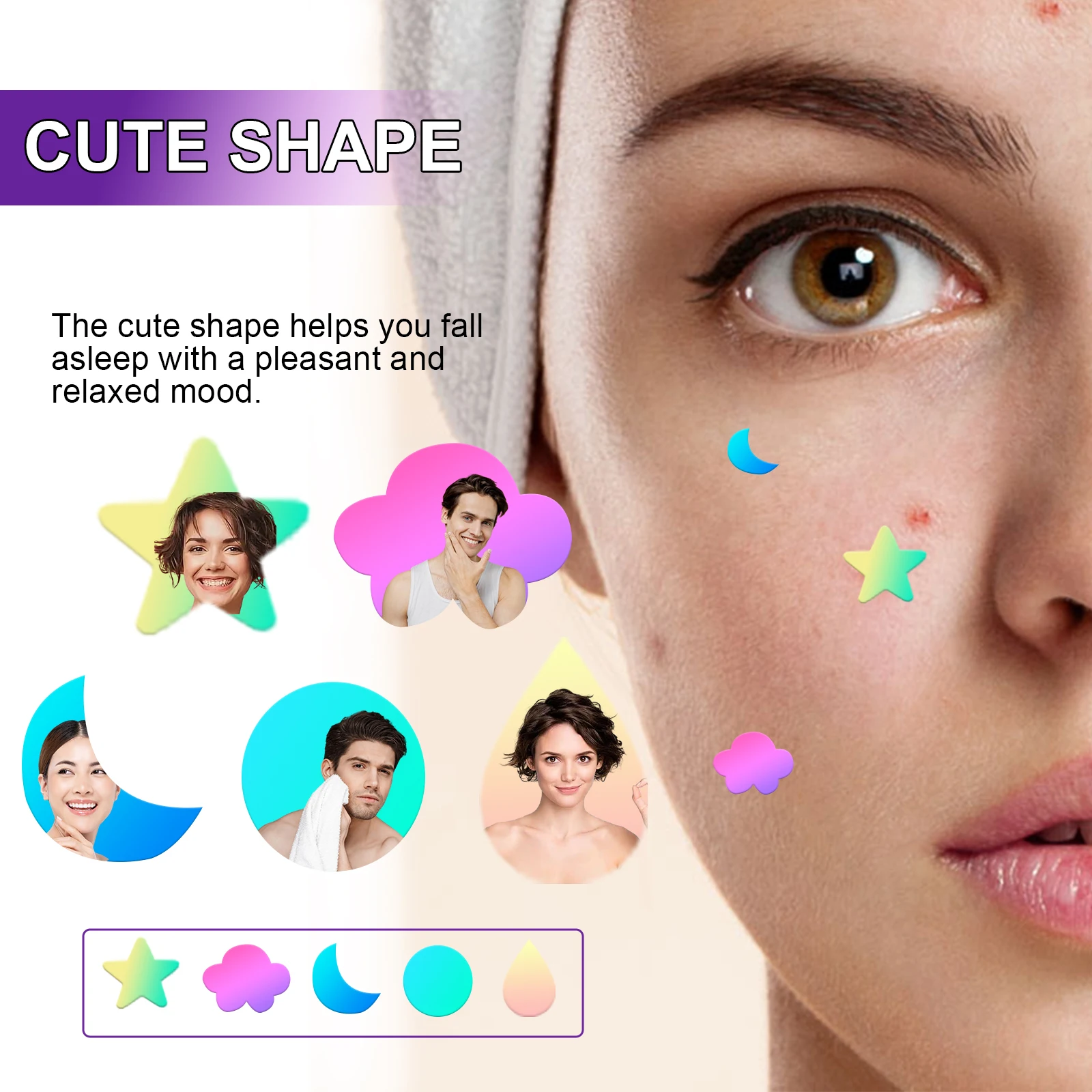 180pcs/Box Of Acne Patches Non Irritating Acne Stickers Various Patterns Acne Concealer Patch Ultra-Thin Fashion Patch Unisex