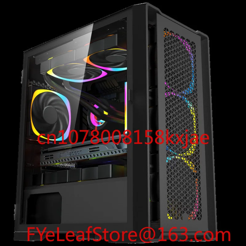 

Wide Tempered Glass Computer Case Desktop Computer Cartoon E-sports Game Console Case