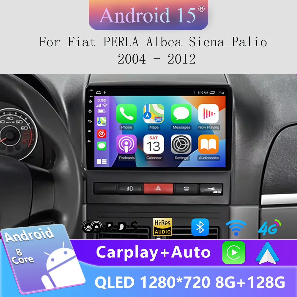 Radio de coche Multimedia 2DIN para FIAT Strada Palio Siena Albea ZOTYE Perla Idea Z200 2004-2014 con Android Auto Carplay FM Video