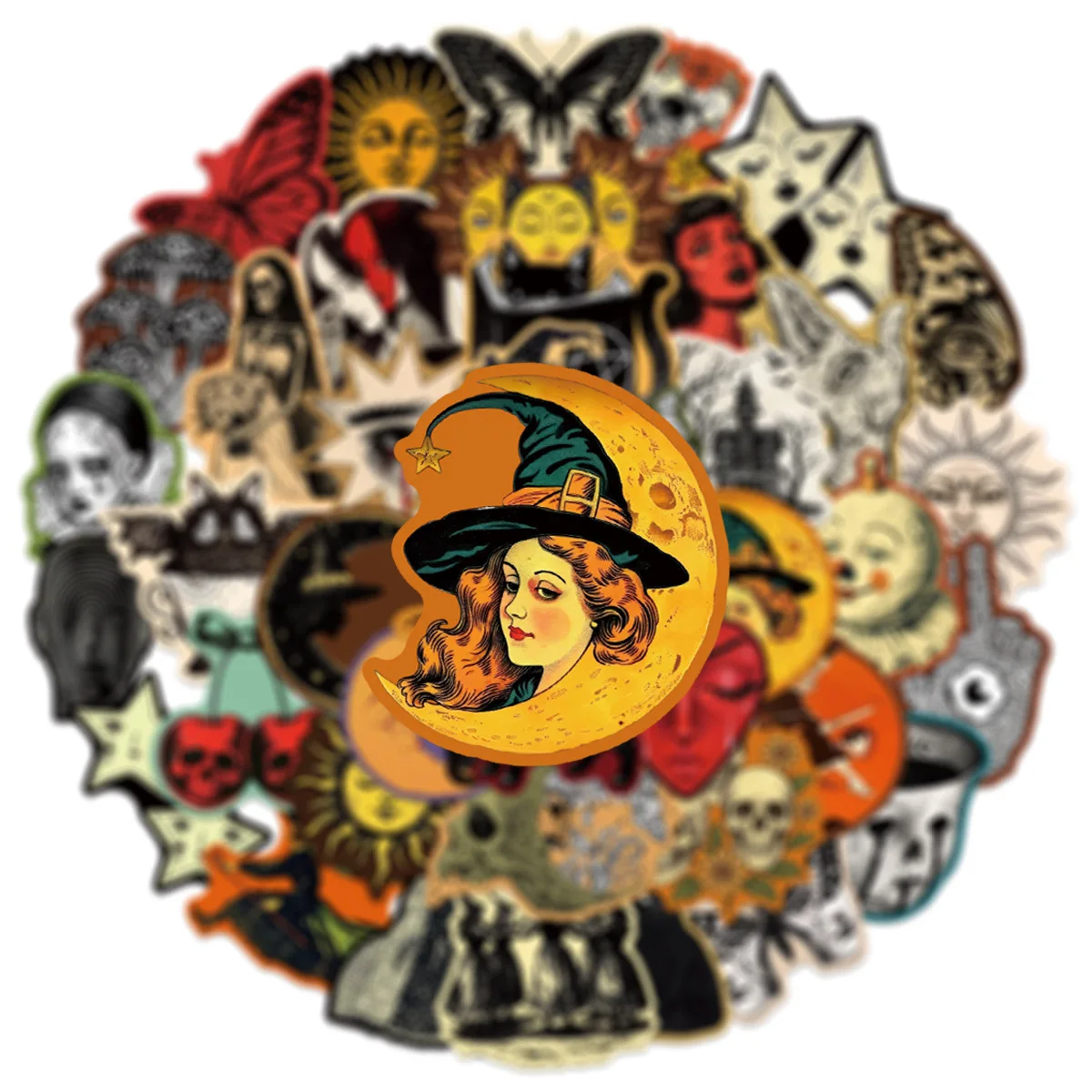 50-Pack Vintage Gothic Aesthetic Graffiti Stickers for Tablet Guitar Notebook Luggage Student Stationery DIY Waterproof Decals image 6
