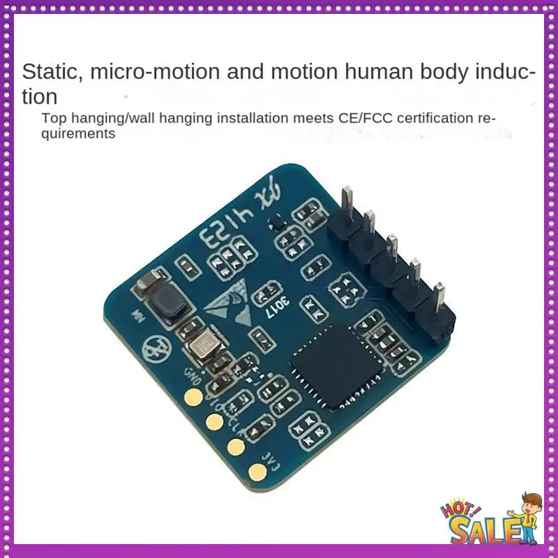 AA87 LD2410S Motion Detection Radar Sensor Module 24Ghz Human Presence Radar Sensor, For Smart Home, Easy To Use
