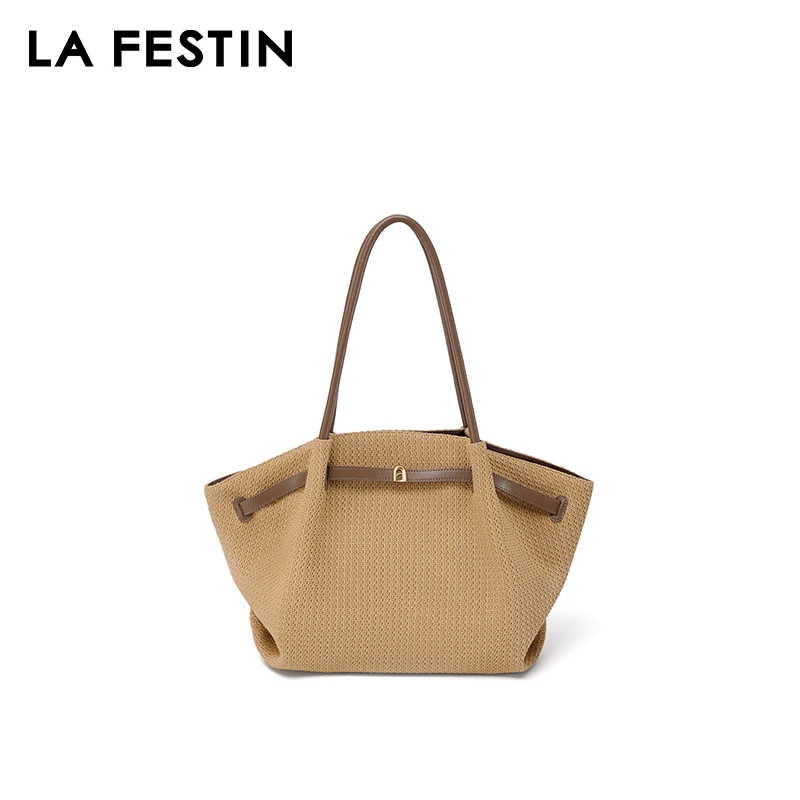 LA FESTIN Original Brand Women's Bags Shoulder Bag Woven Bag 2026 New Tote Bag Large Handbag Travel Bag Big Beach Bag