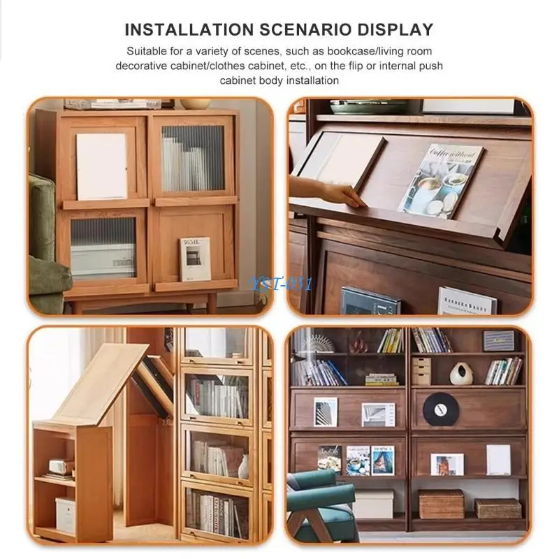 

E15A Concealed Installation Hinges Set for Bookshelves Door in Various Styles