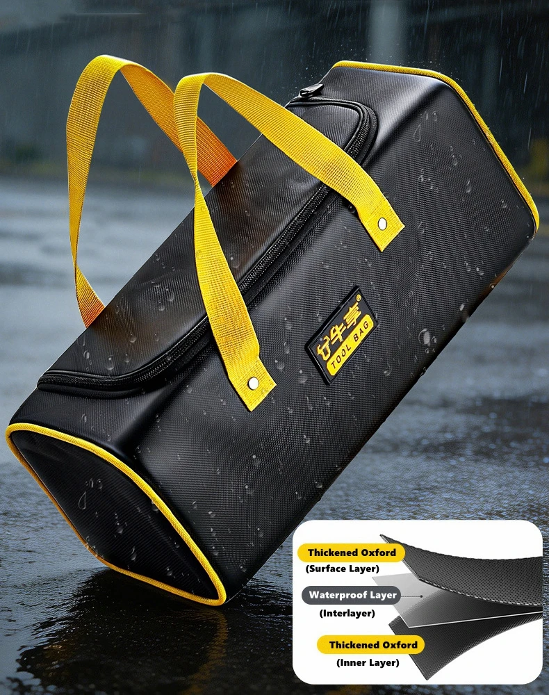 Motorrad-Werkzeugtasche aus Oxford-Stoff, tragbare Aufbewahrungstasche, wasserdicht, verschleißfest, für Elektriker, Wartung, Reparatur, Zubehör – Detail 5