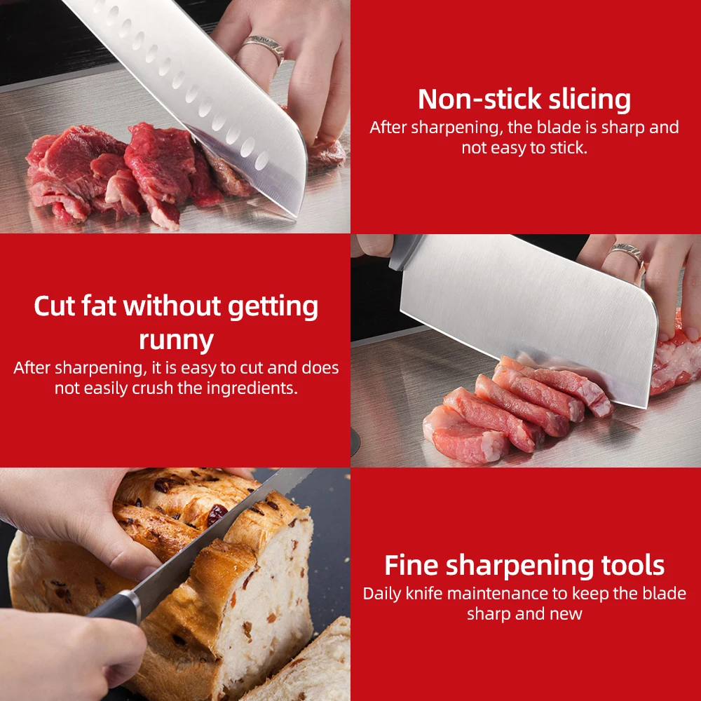 Electric Knife Sharpener for Kitchen Knives with 120/320/600/1000 Grit Sharpening Belt and Cleaning Brush Portable Auto Tool