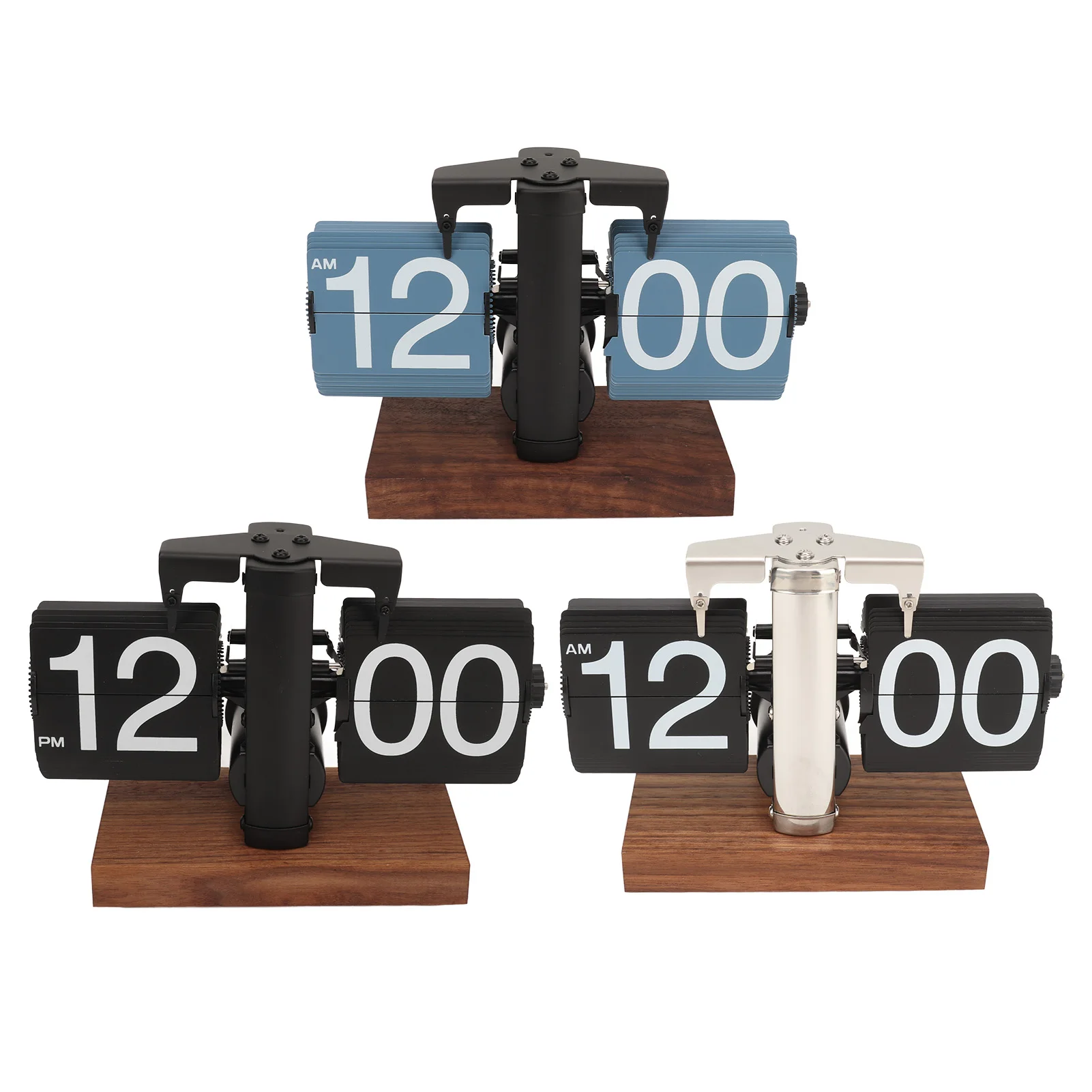 Down Clock Mechanical Easy To Read Retro  Clock Vintage Smooth Base Battery Operated for Home