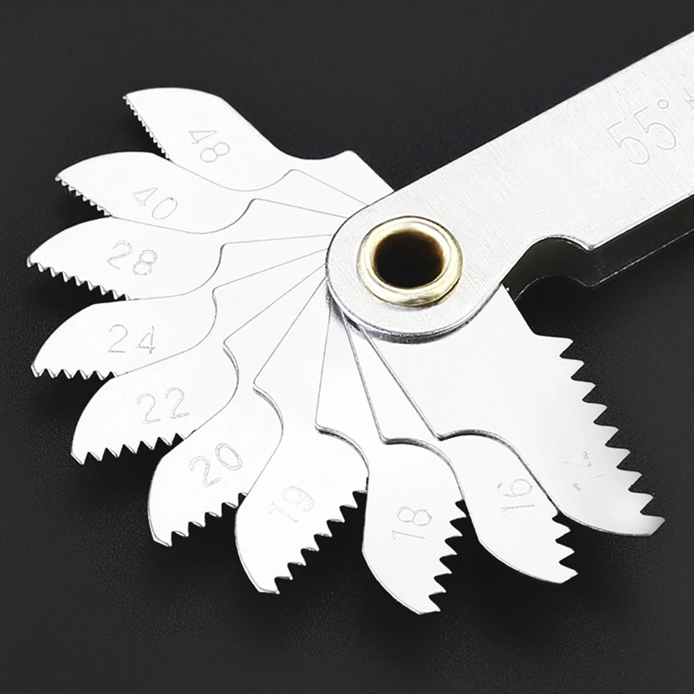 Thread Pitch Gauge Screw Caliper Gage Rotatable Threading Blade Measuring Set for Metric & Inch & Amer ican SAE 58 Gauges